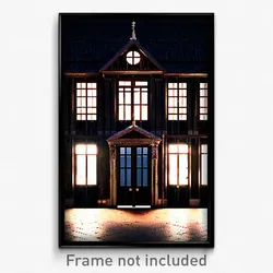 Pixel Art Poster - Dark Swedish Architecture (8 Bit Video Game Print)