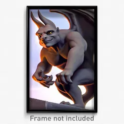 Pixel Art Poster - Outlandish Gargoyle (8 Bit Psychedelic Video Game Print)