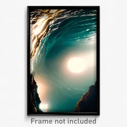 Pixel Art Poster - Underground Ocean (8 Bit Psychedelic Trippy Video Game Print)
