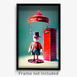 Pixel Art Poster - Red Bailey (8 Bit Psychedelic Trippy Weird Video Game Print)