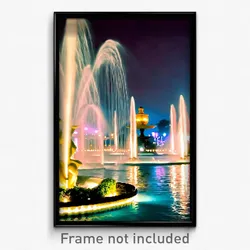 Pixel Art Poster - Magnificent Fountain (8 Bit Psychedelic Video Game Print)