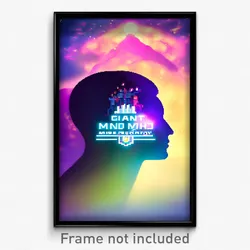 Pixel Art Poster - Giant Mind Journey (8 Bit Psychedelic Video Game Print)