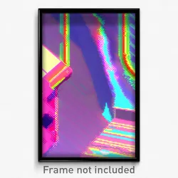 Pixel Art Poster - Glitch Art Province (8 Bit Psychedelic Video Game Print)