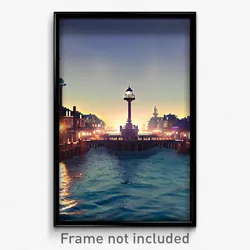 Pixel Art Poster - Dizzying Quay (8 Bit Psychedelic Trippy Video Game Print)