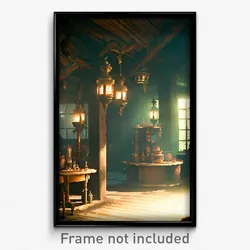 Pixel Art Poster - Nocturnal Apothecary (8 Bit Psychedelic Video Game Print)