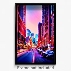 Pixel Art Poster - Lovely Canadian City (8 Bit Psychedelic Video Game Print)