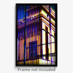 Pixel Art Poster - Wire Frame Glitchy Spanish Architecture (8 Bit Print)