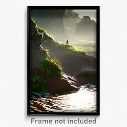 Pixel Art Poster - Damp Butte (8 Bit Psychedelic Trippy Weird Video Game Print)
