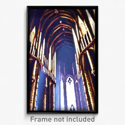 Pixel Art Poster - Buoyant Cathedral (8 Bit Psychedelic Trippy Video Game Print)