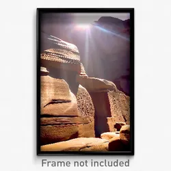 Pixel Art Poster - Big Petroglyphs (8 Bit Psychedelic Trippy Video Game Print)