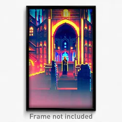 Pixel Art Poster - Outrageous Nunnery (8 Bit Psychedelic Video Game Print)