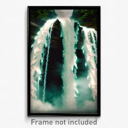 Pixel Art Poster - Thunderous Cascade (8 Bit Psychedelic Video Game Print)