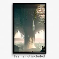 Pixel Art Poster - Watery Territory (8 Bit Psychedelic Trippy Video Game Print)