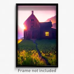 Pixel Art Poster - Acidic Homestead (8 Bit Psychedelic Trippy Video Game Print)