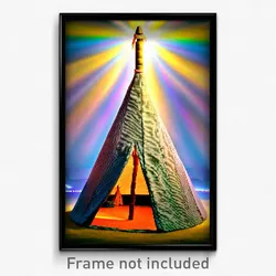 Pixel Art Poster - Silly Tepee (8 Bit Psychedelic Trippy Weird Video Game Print)