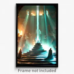 Pixel Art Poster - Cavernous Sanctuary (8 Bit Psychedelic Video Game Print)
