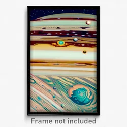 Pixel Art Poster - Gorgeous Jupiter (8 Bit Psychedelic Trippy Video Game Print)