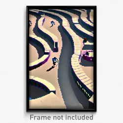 Pixel Art Poster - Circular Mews (8 Bit Psychedelic Trippy Video Game Print)