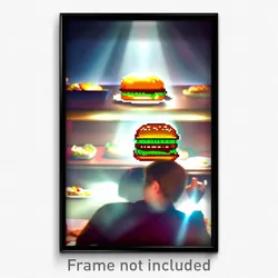 Pixel Art Poster - Vast Hamburger (8 Bit Psychedelic Trippy Video Game Print)