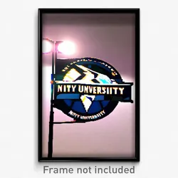 Pixel Art Poster - Nifty University (8 Bit Psychedelic Trippy Video Game Print)