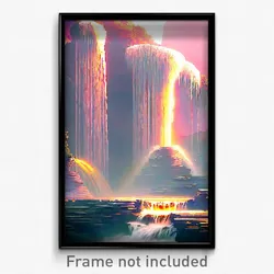 Pixel Art Poster - Elaborate Cascade (8 Bit Psychedelic Trippy Video Game Print)