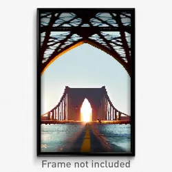 Pixel Art Poster - Insane Bridge (8 Bit Psychedelic Trippy Video Game Print)
