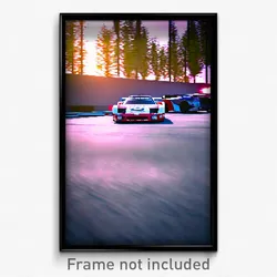 Pixel Art Poster - Lost Racecar (8 Bit Psychedelic Trippy Video Game Print)
