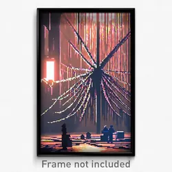Pixel Art Poster - Webbed Forgeworks (8 Bit Psychedelic Trippy Video Game Print)