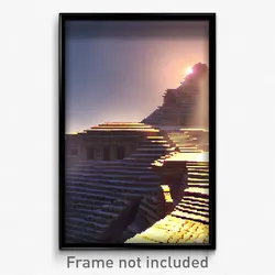 Pixel Art Poster - Ancient Ziggurat (8 Bit Psychedelic Trippy Video Game Print)