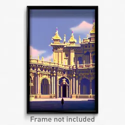 Pixel Art Poster - Accurate Palace (8 Bit Psychedelic Trippy Video Game Print)