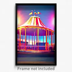 Pixel Art Poster - Calm Circus (8 Bit Psychedelic Trippy Weird Video Game Print)