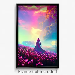 Pixel Art Poster - Natural Dreamscape (8 Bit Psychedelic Video Game Print)