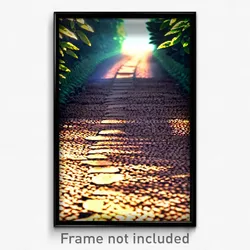 Pixel Art Poster - Leafy Track (8 Bit Psychedelic Trippy Weird Video Game Print)