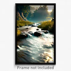 Pixel Art Poster - Gregarious Stream (8 Bit Psychedelic Trippy Video Game Print)