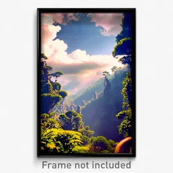 Pixel Art Poster - Prestigious Cloud Forest (8 Bit Psychedelic Video Game Print)