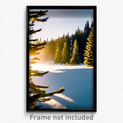 Pixel Art Poster - Evergreen Snowfields (8 Bit Psychedelic Video Game Print)