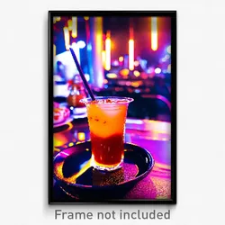 Pixel Art Poster - Sharp Thai Tea (8 Bit Psychedelic Trippy Video Game Print)