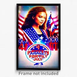 Pixel Art Poster - Admirable Fourth Of July (8 Bit Psychedelic Video Game Print)