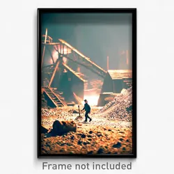 Pixel Art Poster - Uneven Mine (8 Bit Psychedelic Trippy Weird Video Game Print)