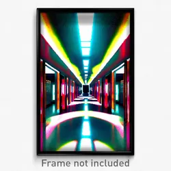 Pixel Art Poster - Fantastic Corridor (8 Bit Psychedelic Video Game Print)