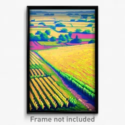 Pixel Art Poster - Dazzling Fields (8 Bit Psychedelic Trippy Video Game Print)