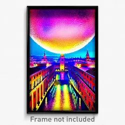 Pixel Art Poster - Swirly Stockholm (8 Bit Psychedelic Trippy Video Game Print)