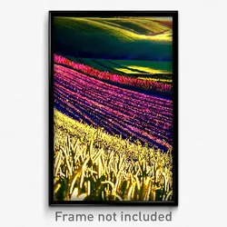 Pixel Art Poster - Warm Fields (8 Bit Psychedelic Trippy Weird Video Game Print)