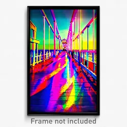 Pixel Art Poster - Vibrant Pier (8 Bit Psychedelic Trippy Video Game Print)