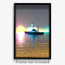 Pixel Art Poster - Watery County (8 Bit Psychedelic Trippy Video Game Print)
