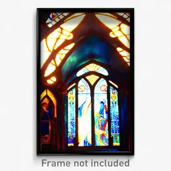 Pixel Art Poster - Enchanting Stained Glass (8 Bit Psychedelic Video Game Print)