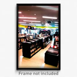 Pixel Art Poster - Elegant Vinyl Store (8 Bit Psychedelic Video Game Print)