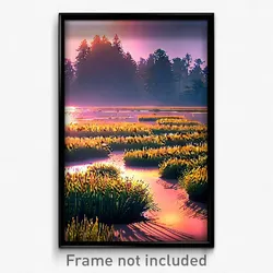 Pixel Art Poster - Unique Wetland (8 Bit Psychedelic Trippy Video Game Print)