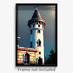 Pixel Art Poster - Homely Turret (8 Bit Psychedelic Trippy Video Game Print)