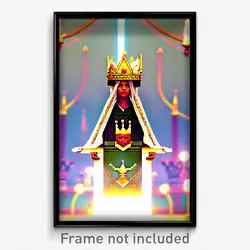 Pixel Art Poster - Ample Crown (8 Bit Psychedelic Trippy Weird Video Game Print)
